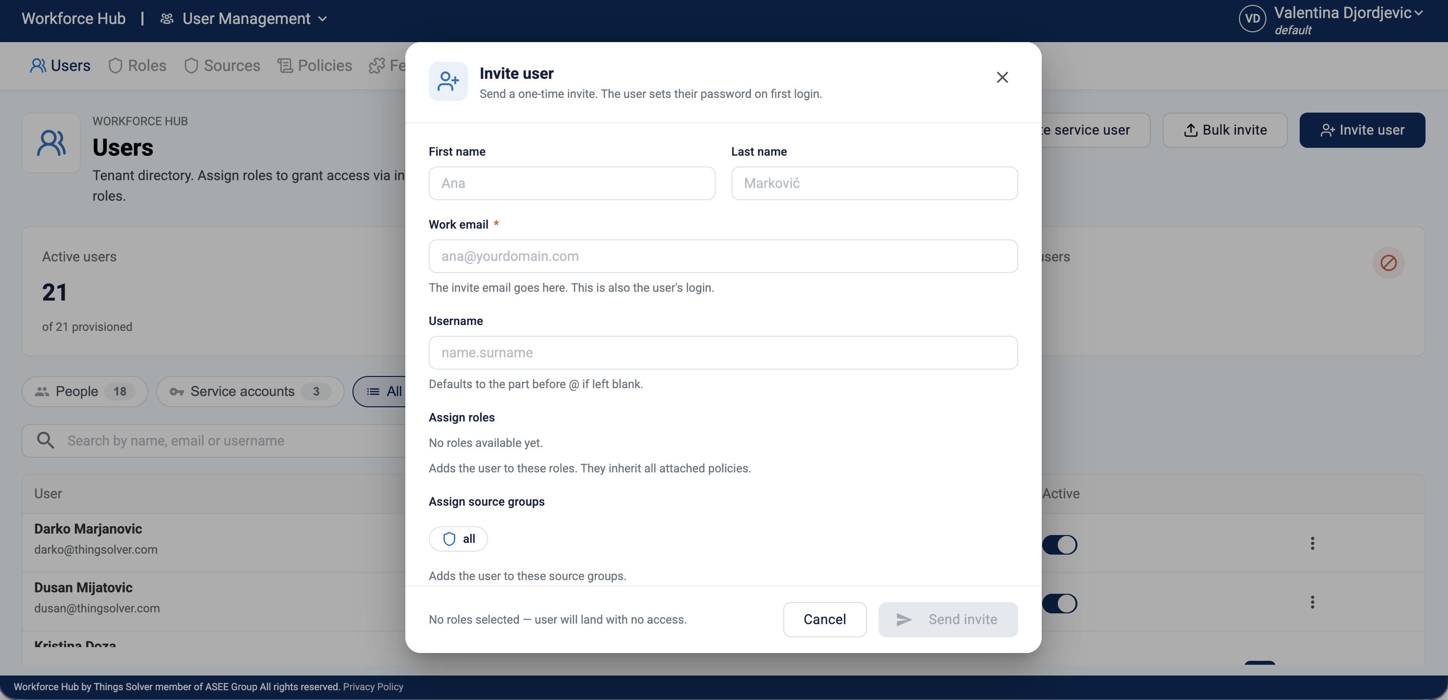 User management